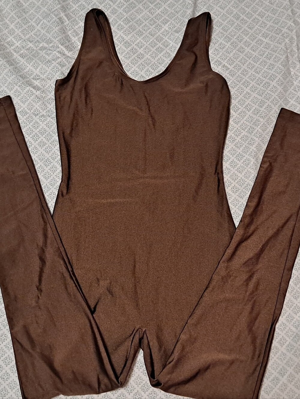 Baltogs Scoop Neck Brown Stretch Jumpsuit   Dance Tights Size M